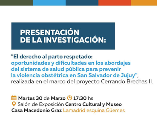 2Presentan investigación sobre parto respetado y violencia obstétrica en Jujuy