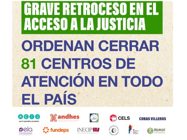 2Grave retroceso en el acceso a la justicia: ordenan cerrar 81 centros de atención en todo el país